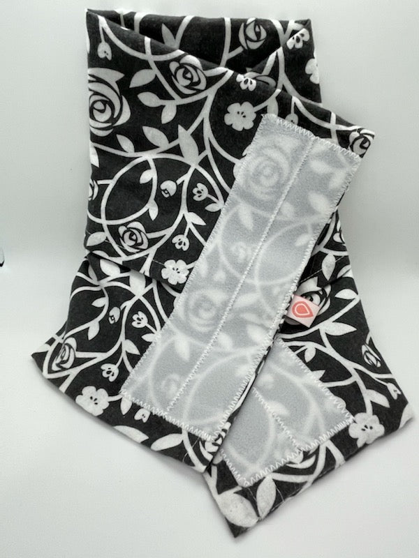 Grey Floral Slipcover - protects the Nustle from dirt and grime from everyday use, easy to clean, easy to put on, and increases the tempaturer therapy time to last longer, a must have with the Nustle wrap, change up your Nustle pattern whenever you want, freedom to choose